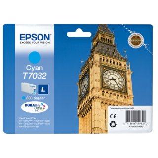 Epson T7032 Tintenpatrone cyan, 800 Seiten ISO/IEC 24711, Inhalt 9,6 ml