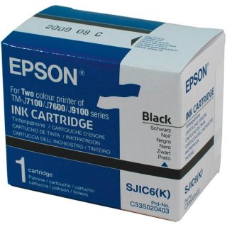 Epson SJIC-6-K Tintenpatrone schwarz, Inhalt 10.000.000 signs für TM-J 7100/7600