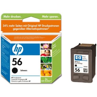 HP 56 Tintenpatrone schwarz, C6656AE, Seitenleistung: 520 Seiten