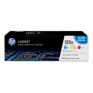 HP 125A Toner 3er-Set, Cyan, Magenta, Gelb, je ca. 1.400 Seiten - Original
