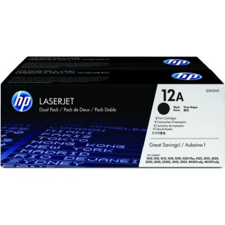 HP Q2612A HP 12A Tonerkartusche schwarz, 2.000 Seiten ISO/IEC 19752 für LaserJet 1020/1022/1022 N/NW/3015/3015 AIO/3020