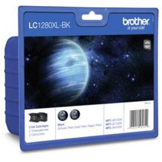 Brother LC-1280XLBK  schwarz Tintenpatronen, 2er-Set
