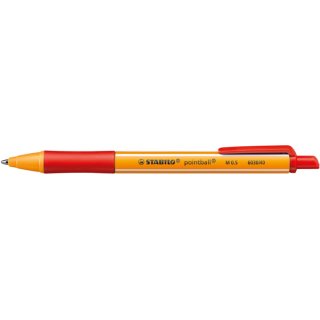 Stabilo Pointball Kugelschreiber mit Komfort-Griffzone, Clip, rot