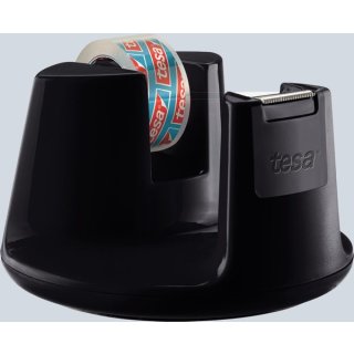 Tischabroller Easy Cut® Compact, inkl. 1 Rolle tesafilm® kristall-klar,10 m x 15 mm, schwarz