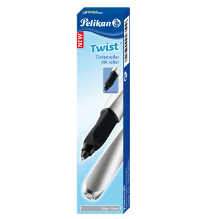 Pelikan Tintenroller Twist silber-schwarz