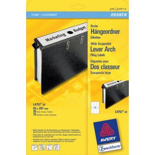 Avery Zweckform  Hängeordnerrücken-Etiketten, 63 x 297 mm