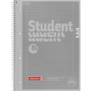 Premium-Brunnen Collegeblock Student, silver, A4 80 Blatt Lin27 = liniert mit beidseitigem Rand 90g/m²