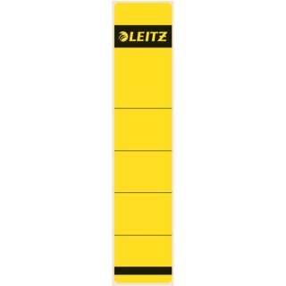 Rückenschild selbstklebend, kurz/schmal, gelb, Inhalt: 10 Stück, Maße: 39 x 192 mm