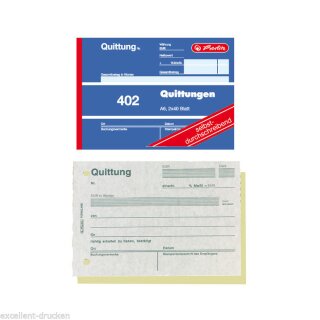 Herlitz Formularbuch "Quittung 402", selbstdurchschreibend DIN A6,  2x40 Blatt