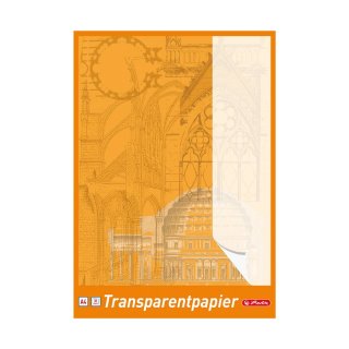 herlitz Transparentpapierblock DIN A4, 60 g/qm, weiß, VE= 30 Blatt