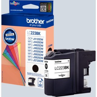 Brother LC-223BK Tintenpatrone schwarz, 550 Seiten ISO/IEC 24711, Inhalt 11,8 ml für DCP-J 4120 DW/MFC-J 4420 DW/4425 DW/4620 DW/4625 DW/5320 DW/5620 DW
