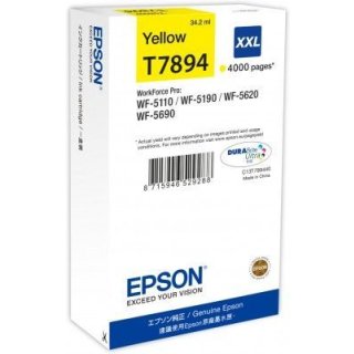 Epson T7894 XXL, yellow, für Epson WorkForce Pro WF-5110DW, WF-5190DW, WF-5620DWF, WF-5690DWF, für ca. 4.000 Seiten