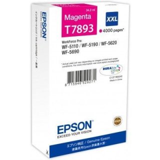 Epson T7893 Tintenpatrone magenta XXL, 4.000 Seiten, Inhalt 34,2 ml