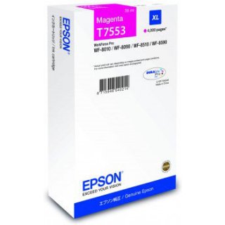 Epson T7553 XL, magenta, für WorkForce WF-8010DW, WF-8090DW, WF-8090 D3TWC, WF-8090 DTW, WF-8510DWF WF-8590DWF, WF-8590 D3TWFC, WF-8590 DTWF, für ca. 4.000 Seiten, Inhalt: 39 ml