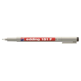 Edding 151F non permanenter OHP Marker, wasselöslicheTinte, schwarz, 0,5mm VE= 10 Stifte