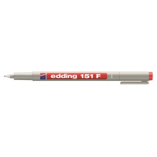 Edding 151F non permanenter OHP Marker, wasselöslicheTinte, rot, 0,5mm VE= 10 Stifte
