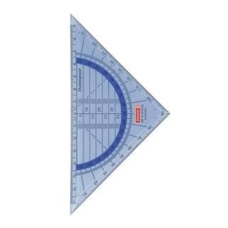 Geometrie-Dreieck 16cm bruchsicher transparent-blau