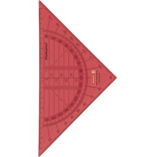 Geometrie-Dreieck 16cm bruchsicher transparent-rot