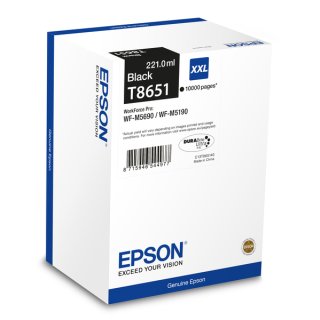 Epson T8651 Tintenpatrone schwarz, 10.000 Seiten, Inhalt 221 ml für WorkForce Pro WF-M 5000 Series