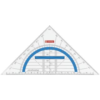 Brunnen Geometrie-Dreieck 16cm bruchsicher transparent-mit Griff Winkelgrade azur