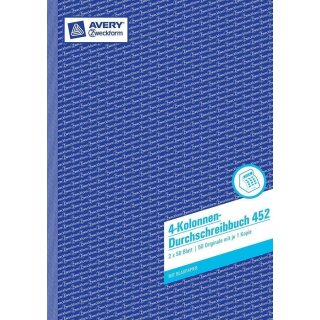 AveryZweckform 4-Kolonnen-Durchschreibbuch 452 2x50Bl.