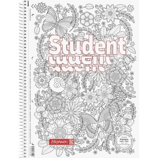 BRUNNEN Collegeblock A4 liniert Lineatur 27, 80 Blatt, 90 g/m², Garten