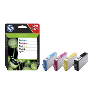 HP 364 Tintenpatrone im Kombipack, 1 Pack = 4 Stück