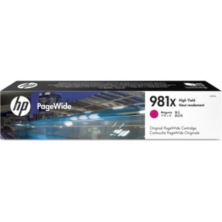 HP 981X Tintenpatrone magenta, 10.000 Seiten ISO/IEC 19798 für PageWide Enterprise Color Flow MFP 580 Series/550 Series/Managed Color Flow MFP E 58650 z