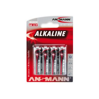 ANSMANN Alkaline Batterie "RED" 1,5 V Mignon AA VE=4 Stück