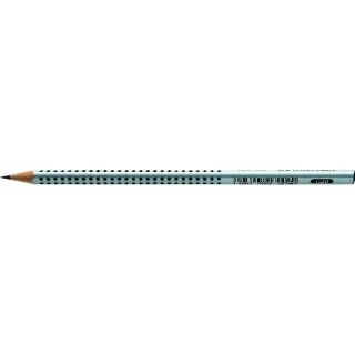 Faber-Castell GRIP 2001 Bleistift 2B Dreikant mit Grip-Zone silber