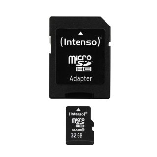Micro-SDHC Speicherkarte 32GB 10MB/s Class 10, mit SD-Adapter