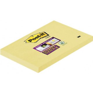 Haftnotiz Super Sticky Notes, 76 x 127 mm, gelb, 1 Packung = 12 Blöcke