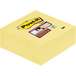 Haftnotiz Super Sticky Note, 76 x 76 mm, Würfel à 270 Blatt, gelb