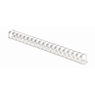 Plastikbinderücken 14 mm, für 81 - 100 Blatt, weiß, US-Teilung 21 Ringe, 1 Pack = 100 Stück