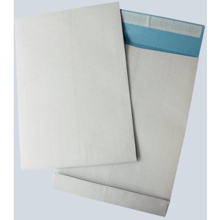 Faltentaschen weiß, fadenverstärkt, haftklebend und ohne Fenster, Inhalt: 100 Stück