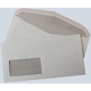 Briefumschlag DIN Lang, mit Fenster, gummiert, weiß, 80g/qm, 1000 Stück
