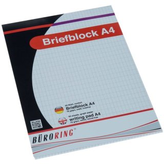 Büroring Briefblock, A4/50 Blatt, rautiert, holzfrei, weiß, 70 g/qm