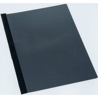 Klemmhefter A4 schwarz Metallklemme für ca. 30 Blatt transparenter Vorderdeckel