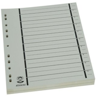 Trennblätter A4, beige, vollfarbig, schwarzer Orgadruck, 1 Packung = 100 Stück, 230g/qm, RC Karton
