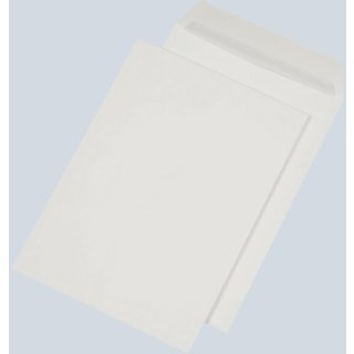Versandtasche C4, ohne Fenster, haftklebend, Papprückwand, 120g/qm, weiß, 125 Stück