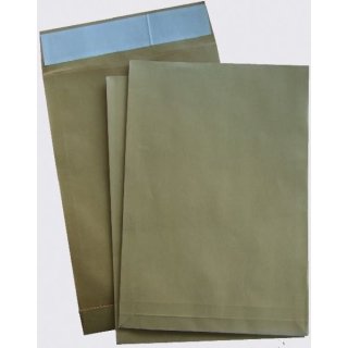 Faltentaschen, natronbraun, haftklebend und ohne Fenster, Inhalt: 100 Stück