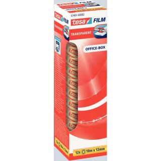 Klebefilm tesa tesafilm transparent 12 mm x 10 m transparent – 12 Rollen