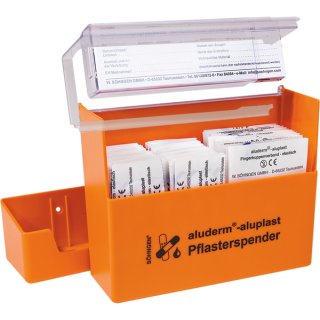 Pflasterspender aluderm®-aluplast, gefüllt, 115 Pflaster sortiert, orange