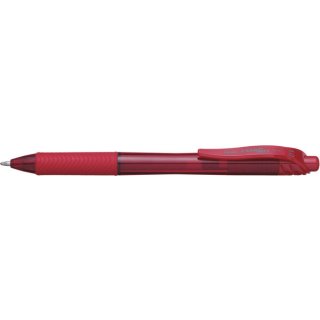EnerGel X Gel-Tintenroller, Strichstärke 0,50 mm, breit, 1.0 Kugelstärke, Druckmechanik, Metallspitze, nachfüllbar mit LR10 Mine, rot