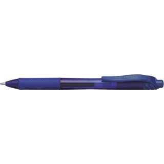 EnerGel X Gel-Tintenroller, Strichstärke 0,50 mm, breit, 1.0 Kugelstärke, Druckmechanik, Metallspitze, nachfüllbar mit LR10 Mine, blau