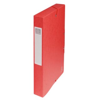 Archivboxen Exabox, 40 mm Rücken, für DIN A4, 250 x 330 mm, 700g/qm Echter Colorspan-Karton, rot