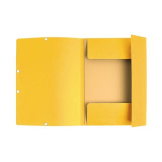 Sammelmappe mit 3 Klappen + Gummizug, für DIN A4, mit Rücketikett, gelb