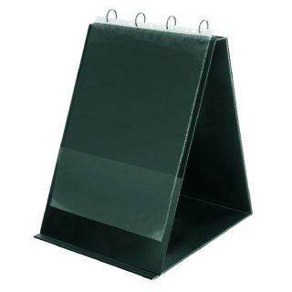 Tischflipchart, A3 hoch, 4-Rund-Ring Ø 30mm, incl. 10 Hüllen, schwarz