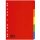 Kartonregister DIN A4, 5tlg., blanko, durchgefärbter Karton, farbig, Universallochung