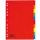 Kartonregister DIN A4, 10tlg., blanko, durchgefärbter Karton, farbig, Universallochung